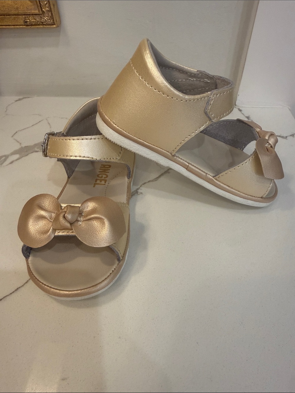 Angel Baby Jolie Bow Sandal in Champagne Size 5